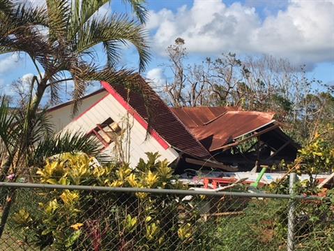 House destroyed by cyclone Gita