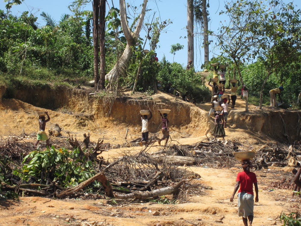 An artisanal mine in the Western region of Ghana