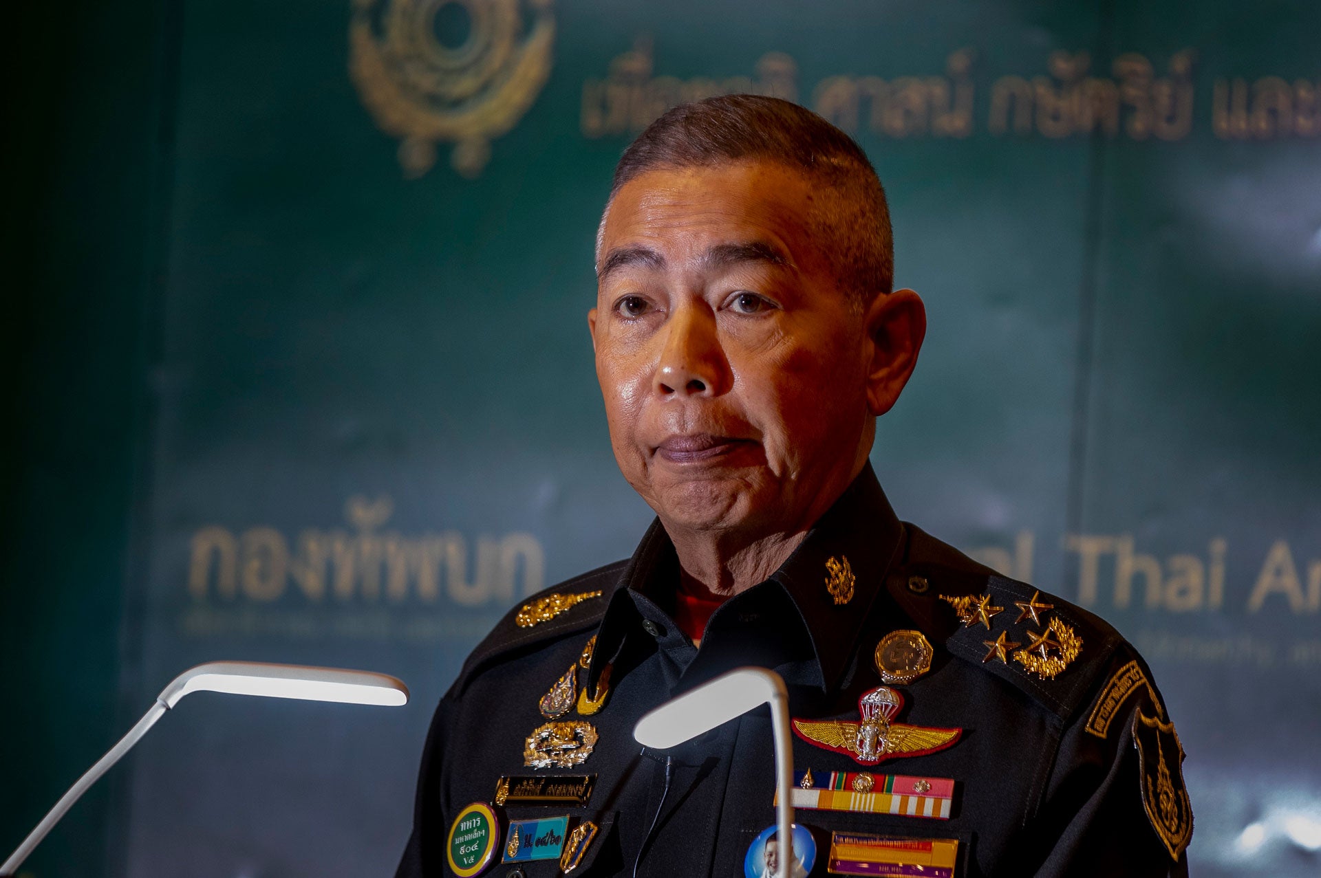 Thailand Army Chief General Apirat Kongsompong speaks during a press briefing in Bangkok, Thailand, February 11, 2020.