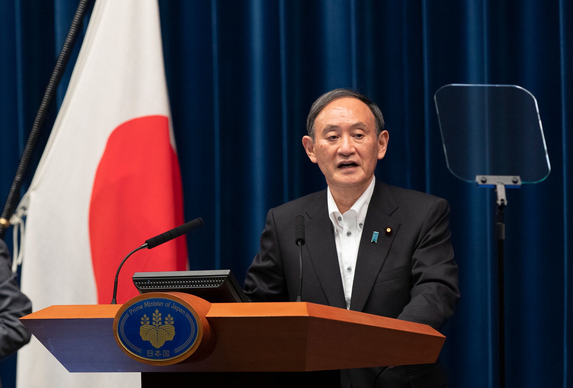 Japanese Prime Minister Yoshihide Suga speaks at a news conference in Tokyo, Japan, May 7, 2021.