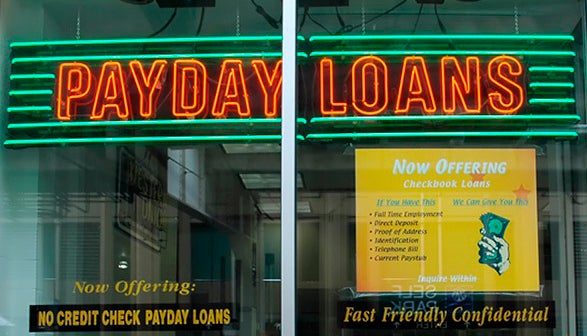 The window of a payday loan store