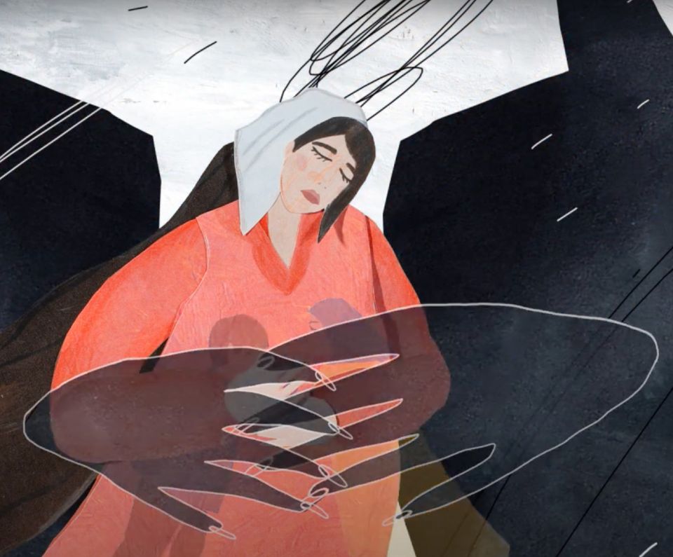 Кадр из анимационного ролика о разлучении матерей с детьми. Проект «Правовая Инициатива».