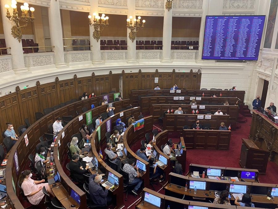 Chile’s Constitutional Assembly takes a vote on a justice system reform proposal on March 2, 2022.