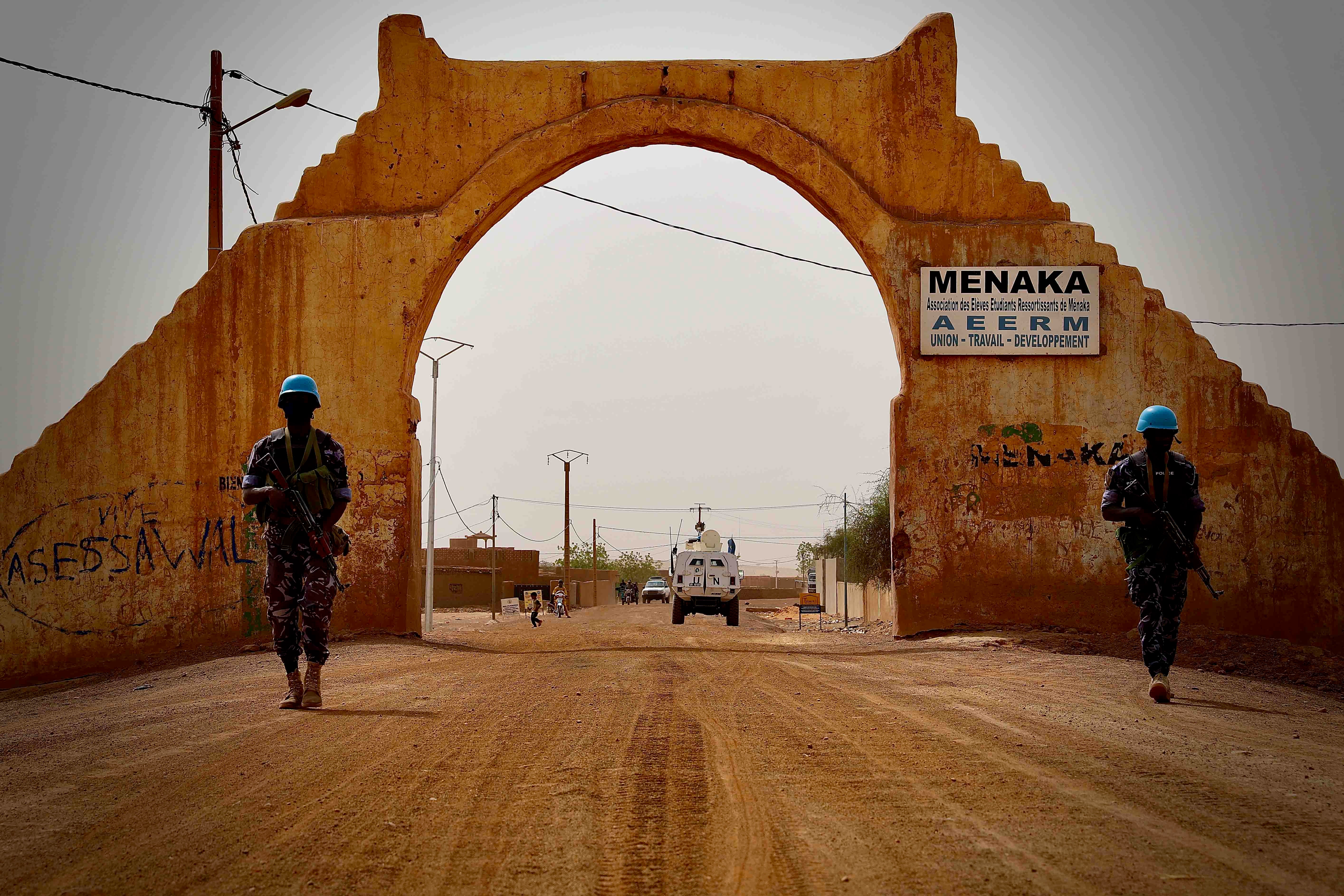 United Nations police patrol Ménaka region in northeast Mali on June 13, 2021. 