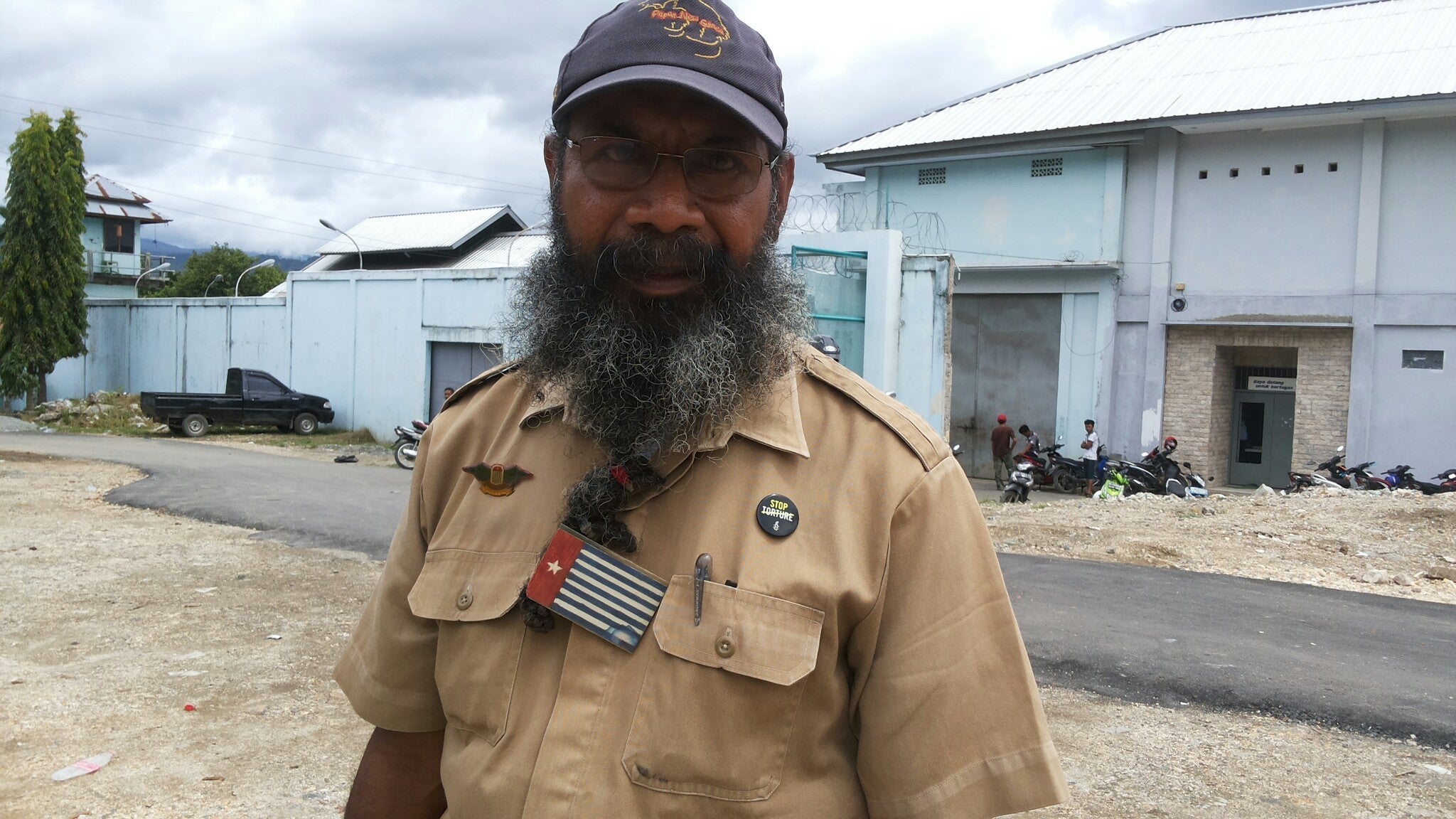 Filep Karma outside the Abepura prison in Jayapura, Indonesia.