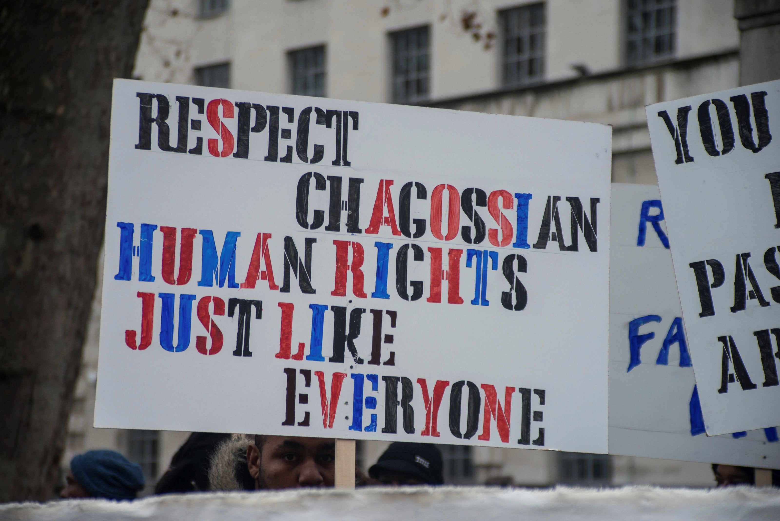 Chagossian demonstration in London, UK on December 15, 2016. 
