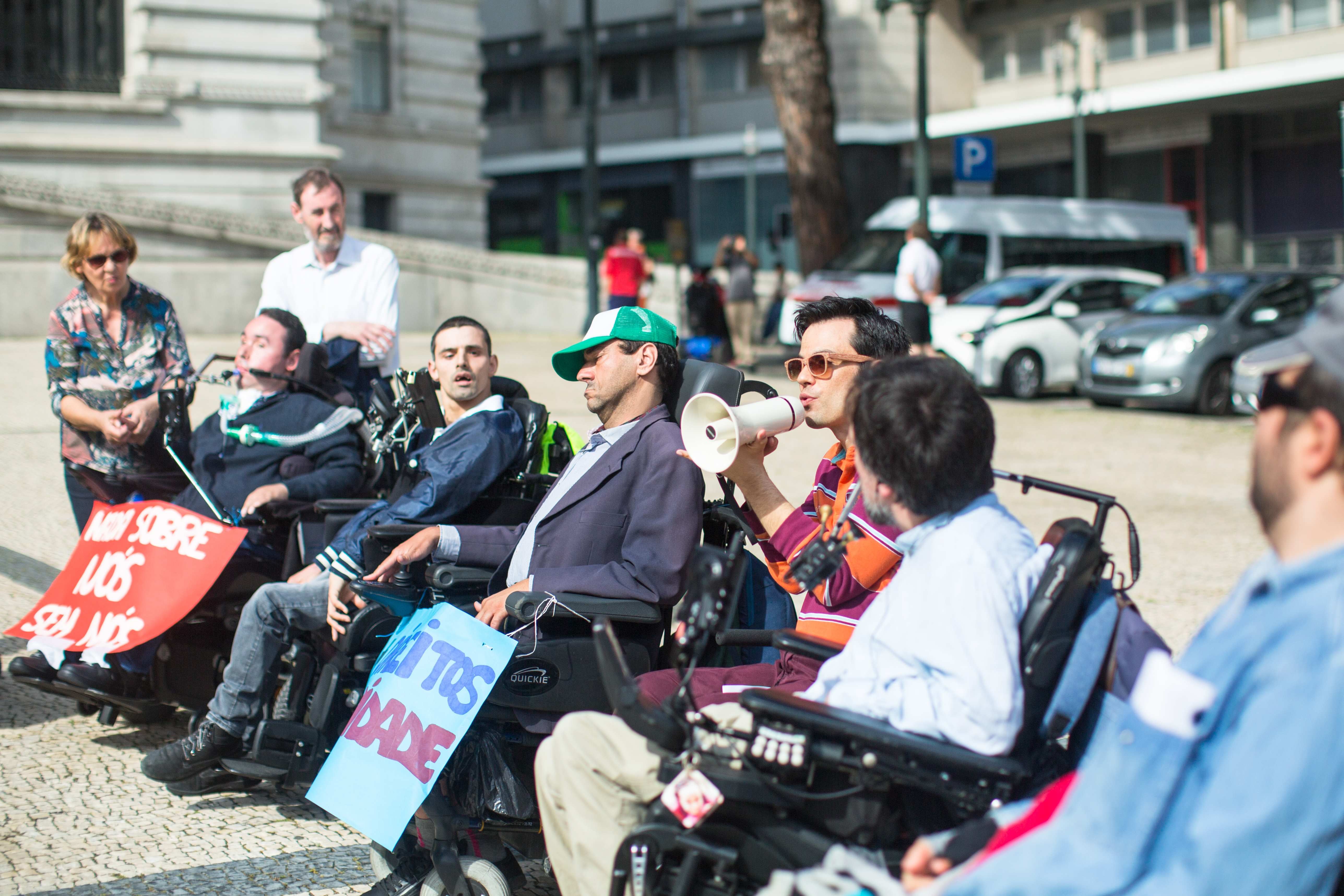 A protest for disability rights in Porto, Portugal on May 5, 2019. 