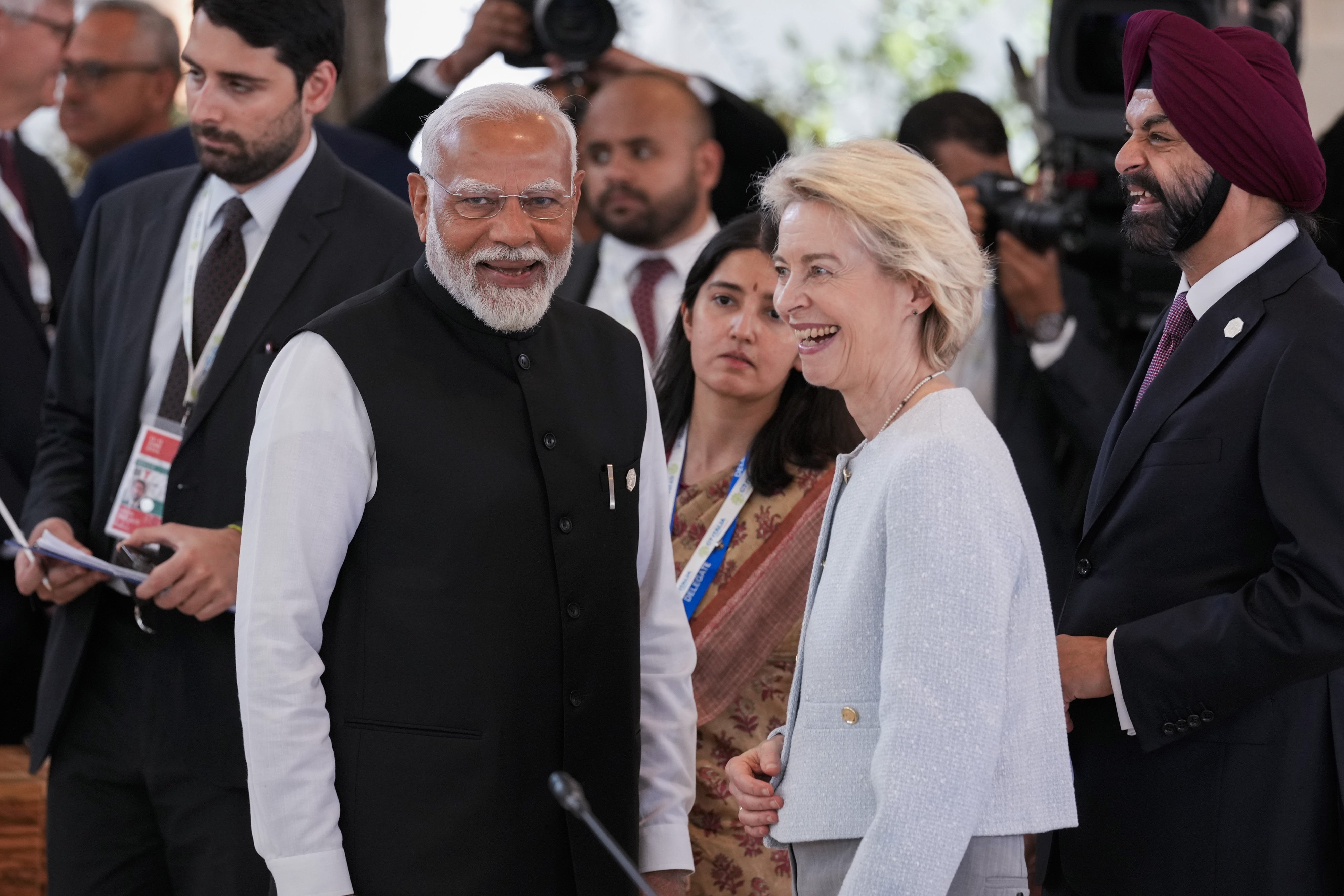 Indian Prime Minister Narendra Modi and European Commission President Ursula von der Leyen.