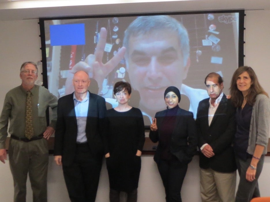 Joe Stork with GCHR colleagues and Nabeel Rajab 