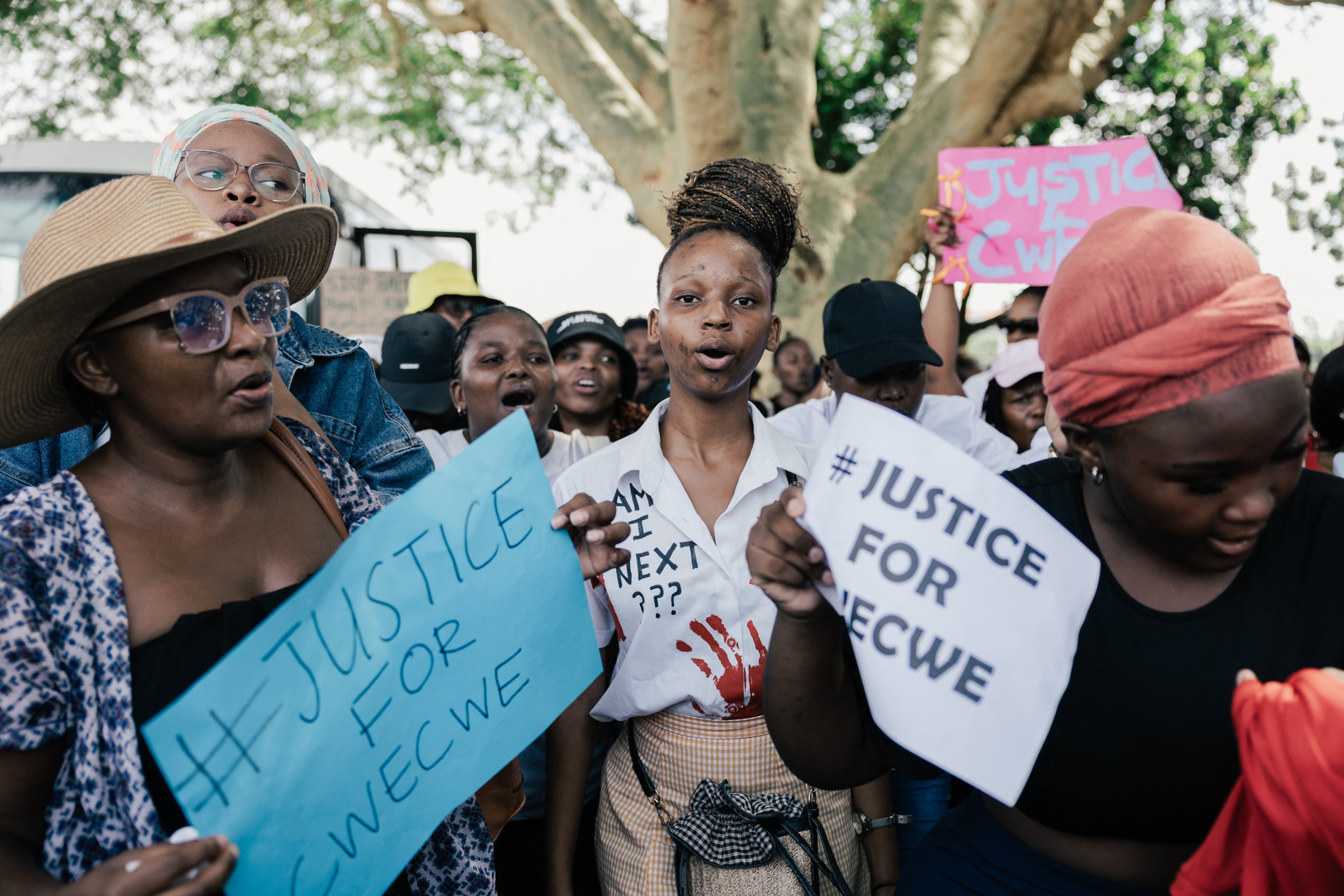 People protesting against the abuse of girls, Durban, South Africa, April 1, 2025. 