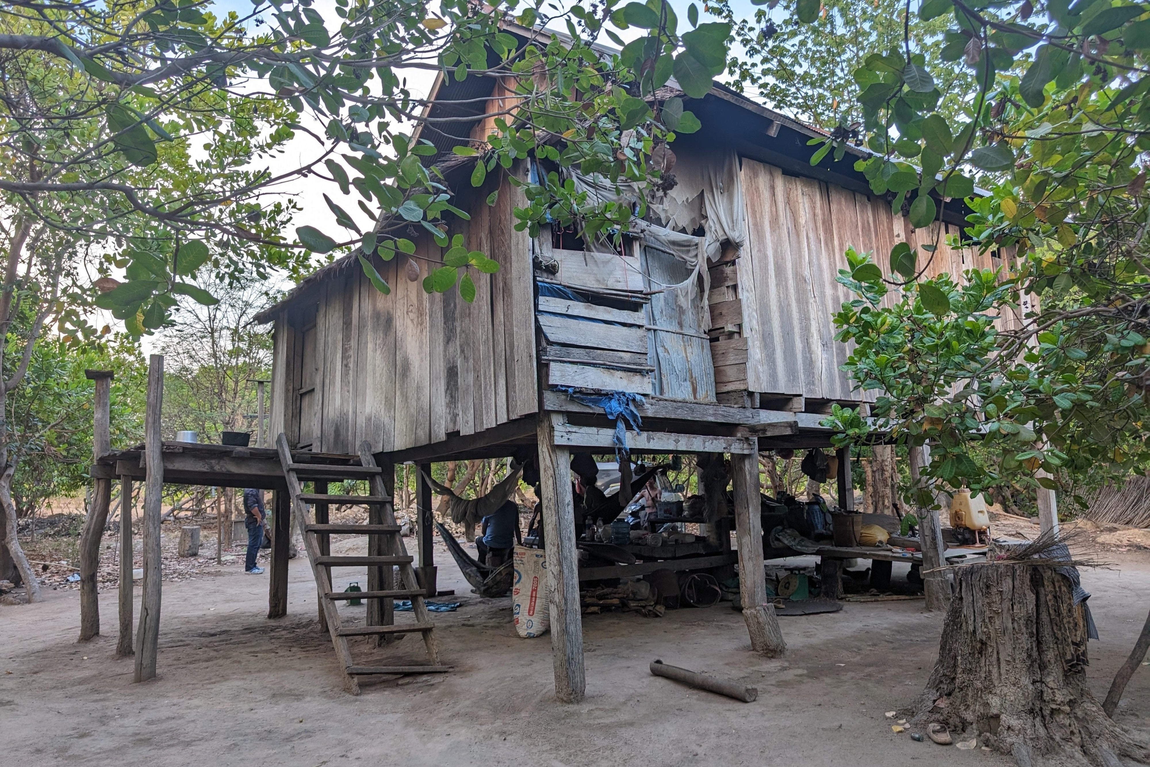 Wooden home in a village