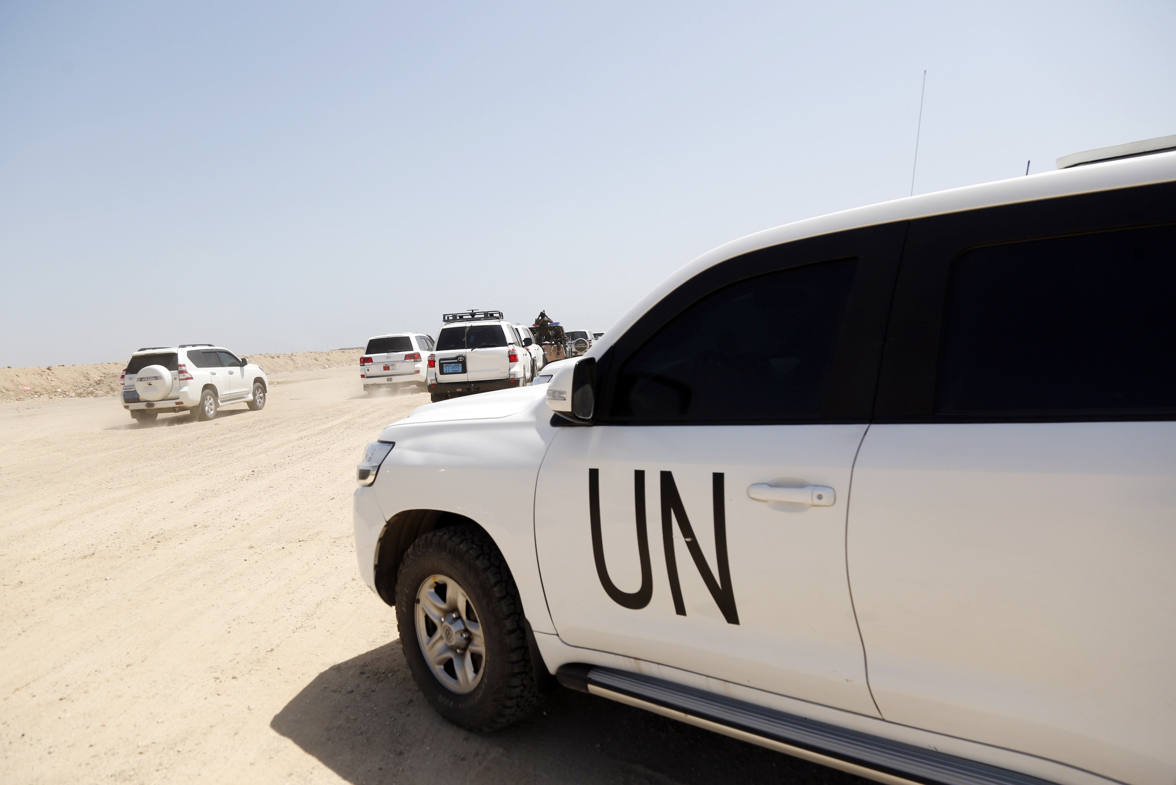 A United Nations team visits with officials of Yemen's Supervisory Committee in Al Hudaydah province, Yemen.