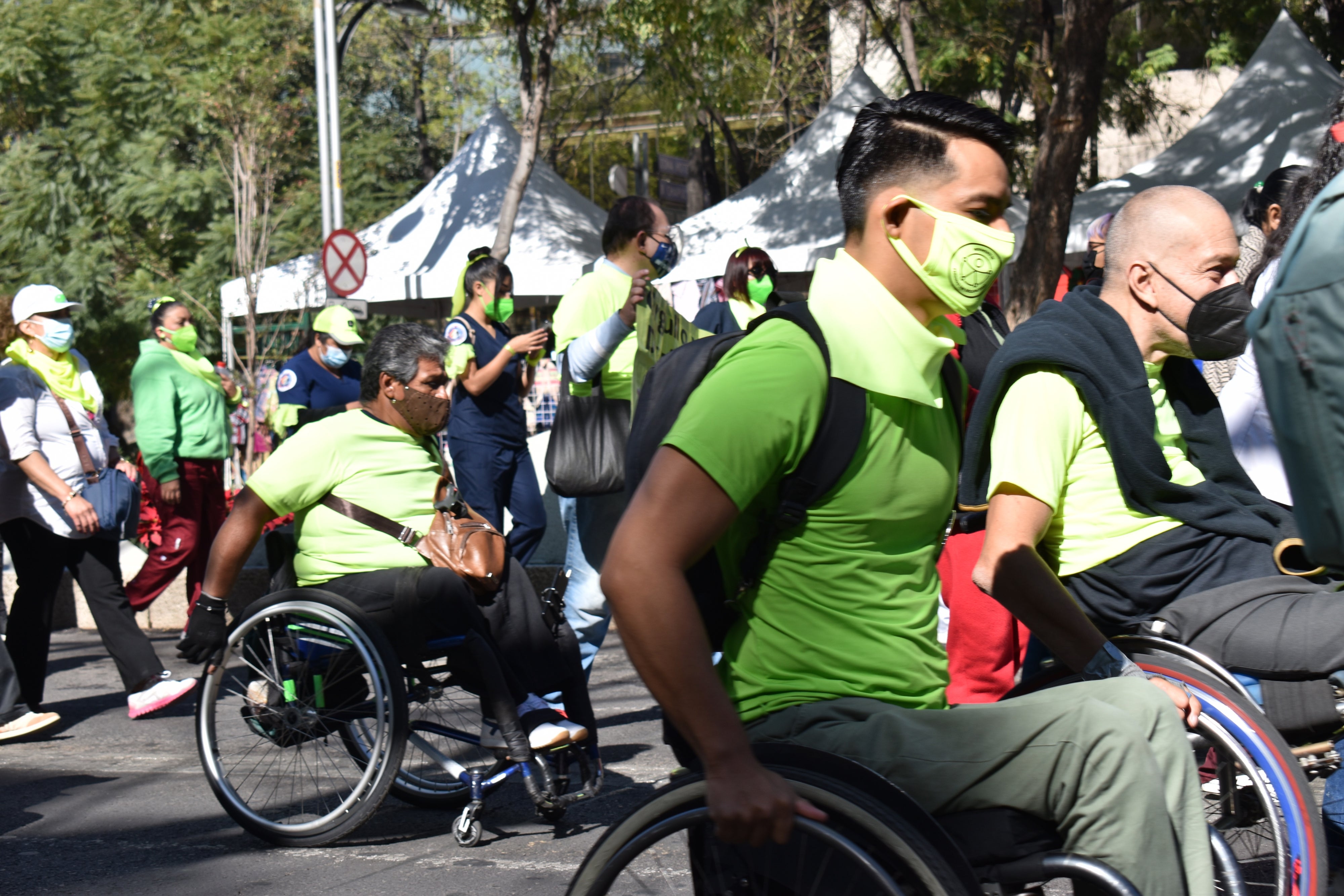 Participants in the International Day of Persons with Disabilities demonstration in Mexico City, 2022. 