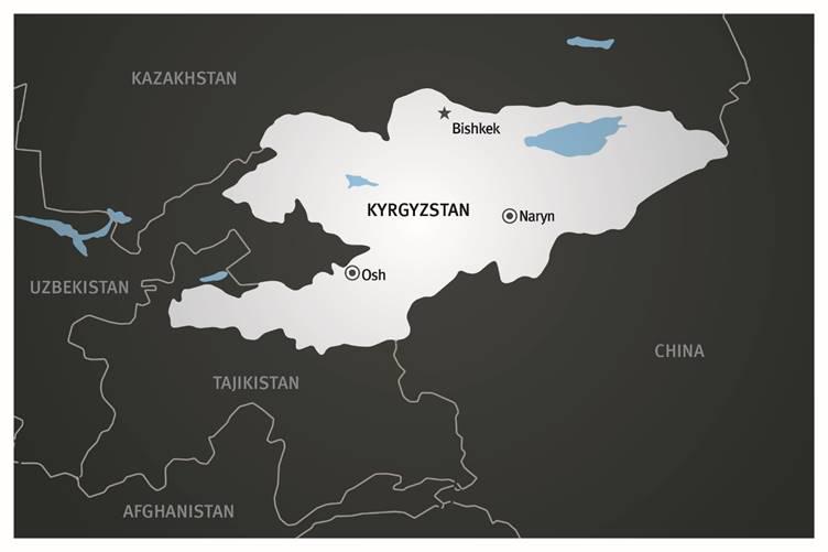 map of kyrgyzstan