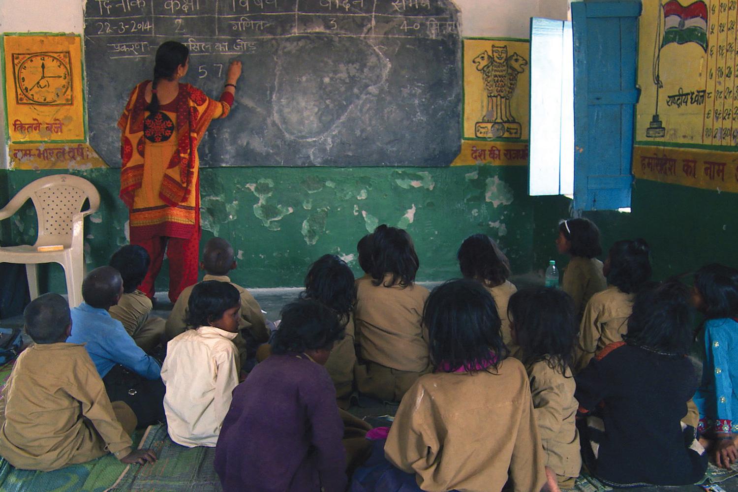 A primary school in Sonbhadra district, Uttar Pradesh. The school’s principal told Human Rights Watch that the tribal students are a “big problem.” “Their main aim is to come and eat, not to study,” she said. “Just see how dirty they are.”