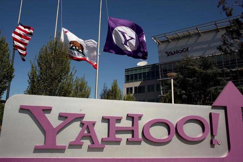 The Yahoo logo is shown at the company's headquarters in Sunnyvale, California April 16, 2013.