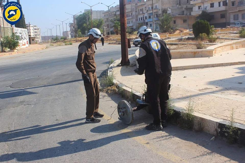 Фрагмент зажигательной авиабомбы РБК-500 ЗАБ-2,5СМ, сброшенной на город Идлиб 7 августа 2016 г.