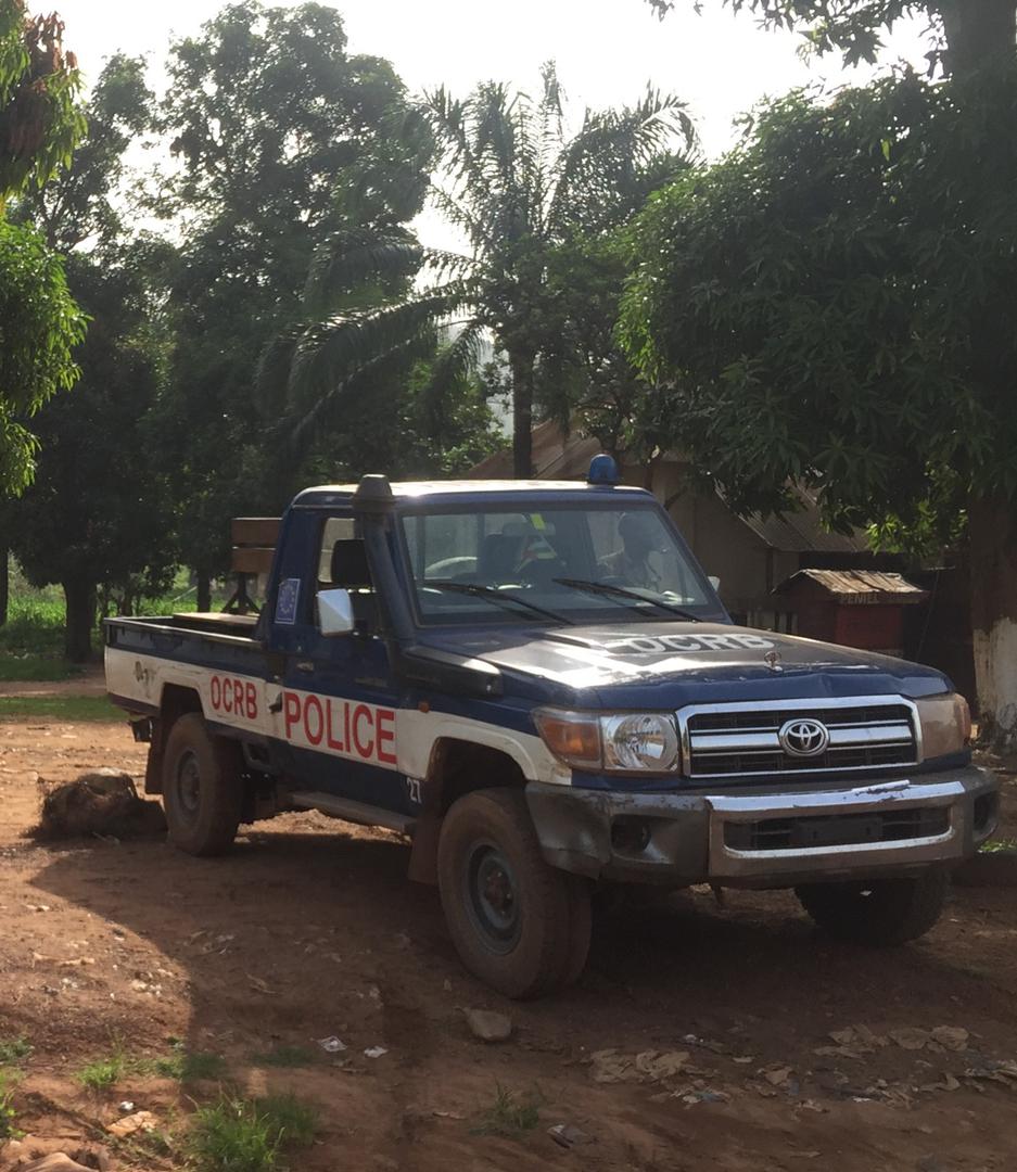 Le pick-up utilisé par l’Office central de répression du banditisme (OCRB) pour arrêter des criminels présumés dans la capitale de la République centrafricaine, Bangui.