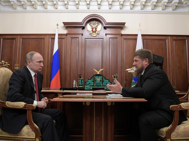 Russian President Vladimir Putin meets with Ramzan Kadyrov, head of the southern Russian region of Chechnya, at the Kremlin in Moscow, Russia April 19, 2017.
