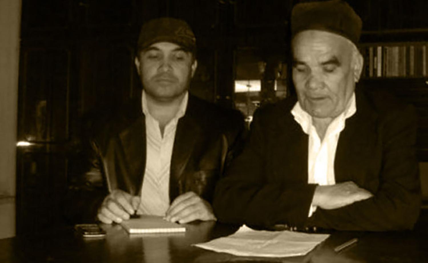Imprisoned Uzbek labor activists Nuraddin Jumaniyozov (right), who died in prison on December 31, 2016, and Fahriddin Tillayev.