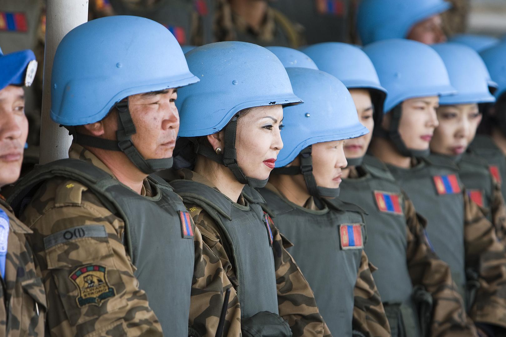 Mongolian Peacekeepers at the Tavan Tolgoi Peace Operations Support Training Center, July 26, 2009.  © 2009 United Nations