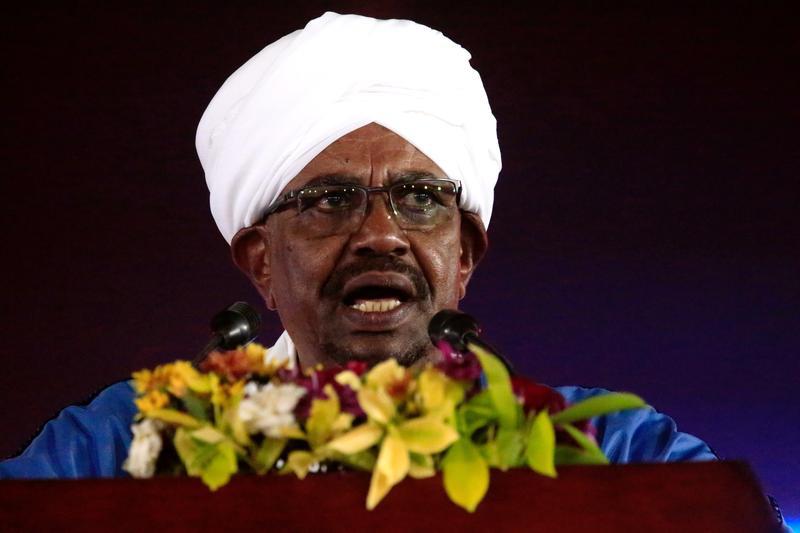 Sudan’s President Omar Al Bashir addresses the nation during the 62nd Anniversary Independence Day at the Palace in Khartoum, Sudan December 31, 2017.