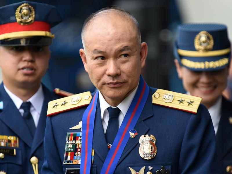 Oscar Albayalde arrives for the National Police chief handover ceremony in Camp Crame, Quezon City, metro Manila, Philippines, April 19, 2018.