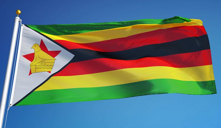 The flag of Zimbabwe