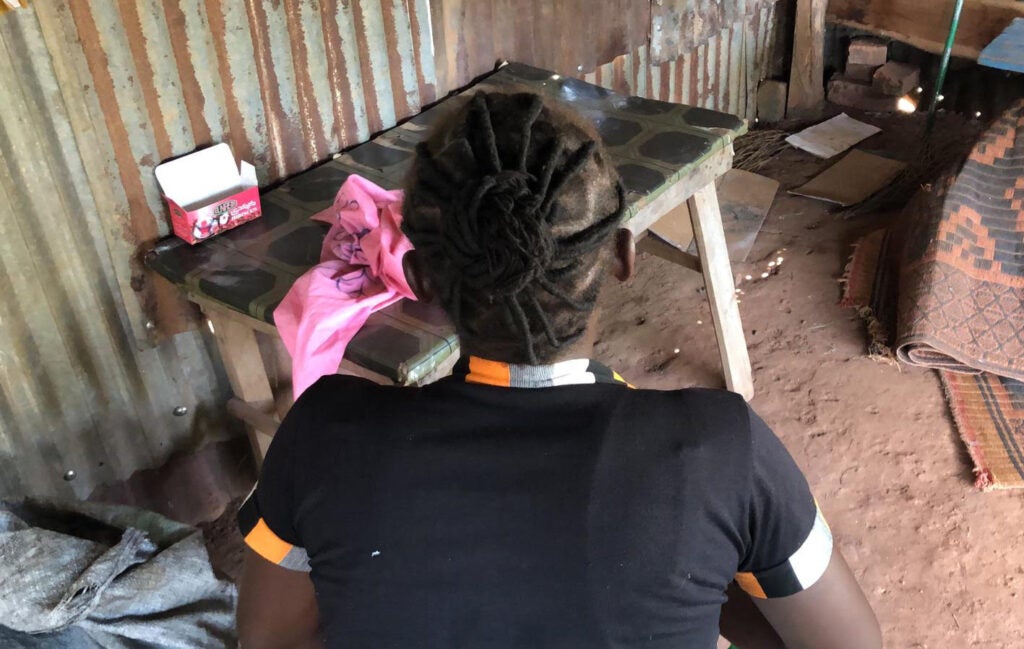 A woman who was detained by rebel forces in South Sudan.