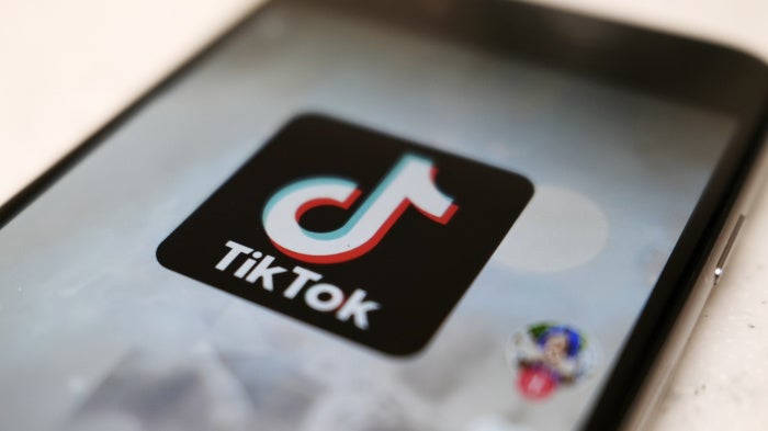 A logo of a smartphone app TikTok is seen on a user post on a smartphone screen Monday, Sept. 28, 2020, in Tokyo. (AP Photo/Kiichiro Sato)
