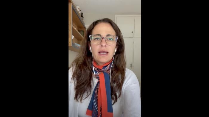 Tamara Taraciuk Broner speaking to camera