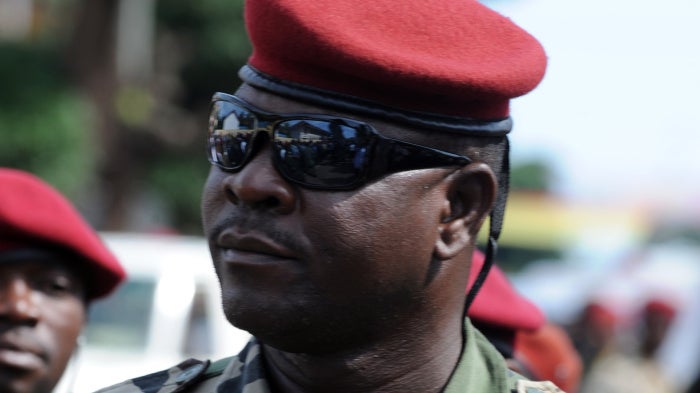 Colonel Claude Pivi, Guinea’s former minister for presidential security, at Martyrs Square of Conakry on October 2, 2009.