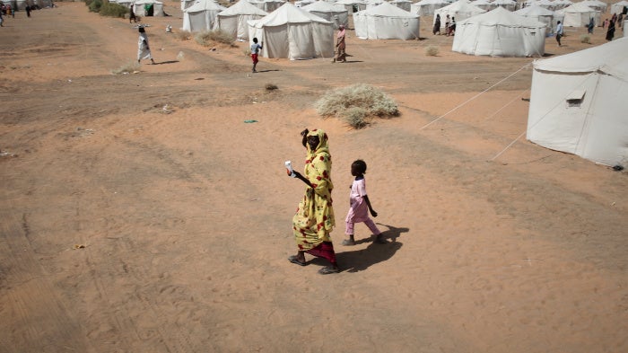 Displaced people from Darfur, who are now sheltering  in El-Afadh camp, Al Dabbah, Sudan, November 13, 2025.