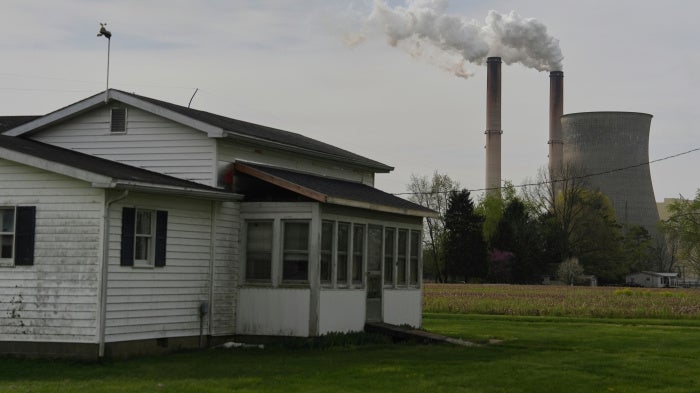  A home near a coal-fired power plant in Cheshire, Ohio, April 14, 2025.