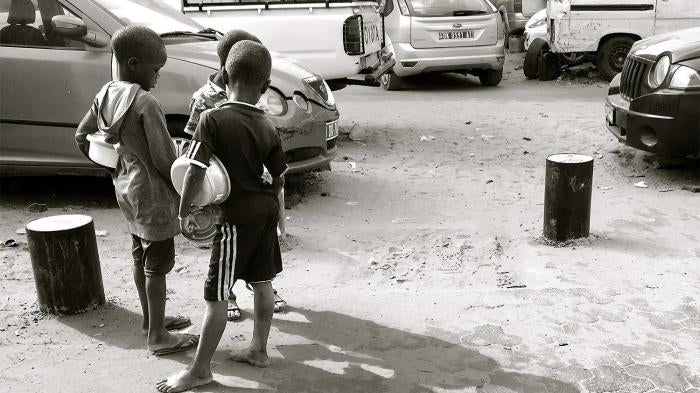 Talibés begging in downtown Dakar, Senegal, May 11, 2017. 