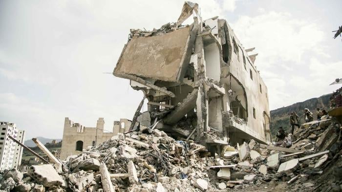 Saudi-led coalition aircraft struck three apartment buildings in Faj Attan, a densely populated neighborhood in Sanaa, on August 25, 2017. Two of the buildings were completely destroyed and the third suffered extensive damage. Saudi-led coalition aircraft