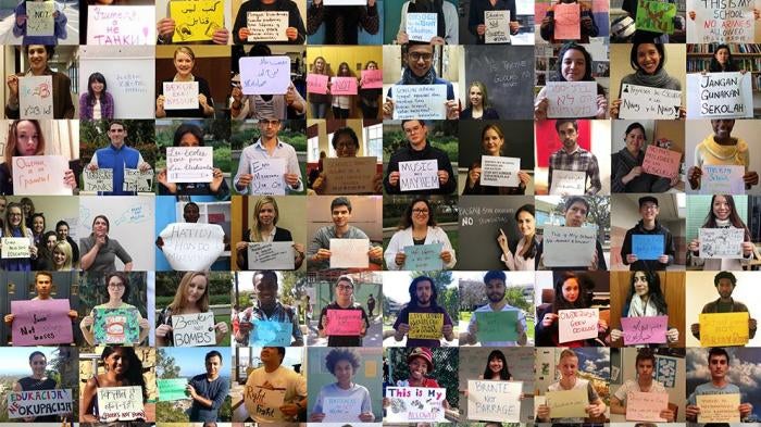 Students and teachers from around the world call for schools and universities to be protected from military use.