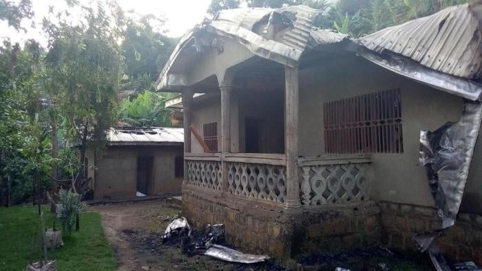 House burnt in Abuh (North-West region) by security forces on November 19, 2018.