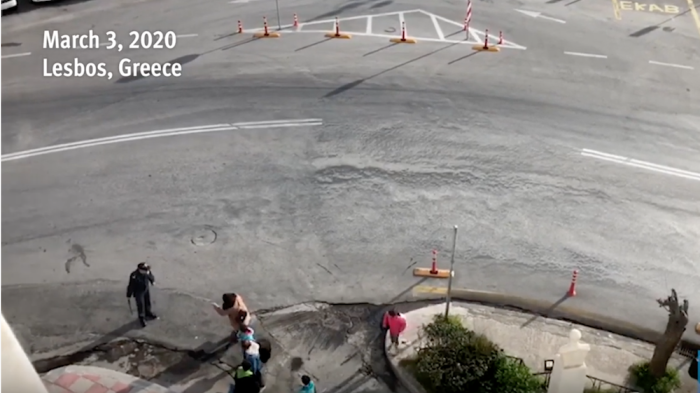 Police Interaction with Family of Asylum Seekers in Lesbos, Greece