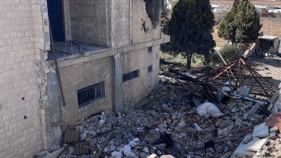 Destruction from an Israeli airstrike on September 25, 2024, in Younine, Lebanon. 