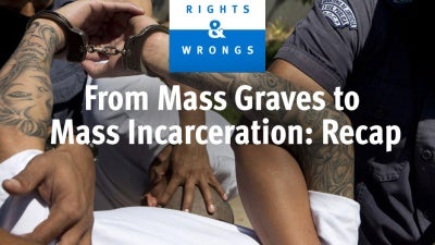 Image of incarcerated inmates under episode title.