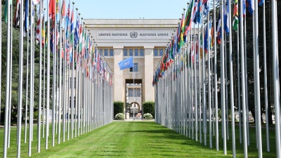 Palais des Nations à Genève, Suisse, 16 juin 2025. © 2025 Lian Yi/Xinhua via Getty Images