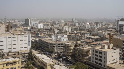 Vue aérienne de Dakar, la capitale du Sénégal, le 21 mars 2024. 
