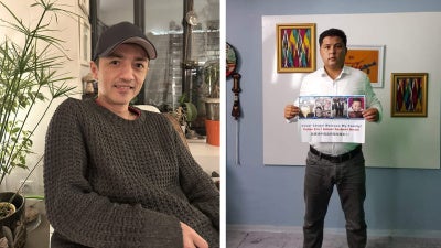 À gauche : Mirkamel Tourghoun. © Privé; À droite : Abdurahman Tohti. © Privé