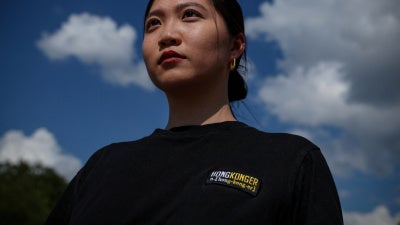 Anna Kwok, a Hong Kong activist exiled in the US, in Washington, DC, July 10, 2023. (