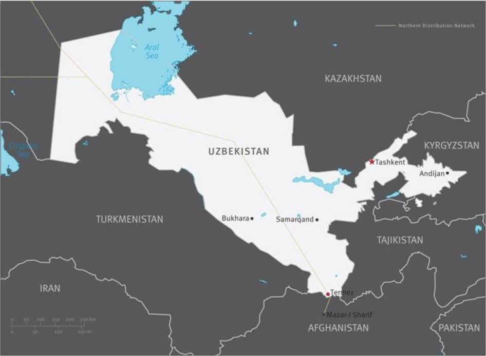 Map of Uzbekistan