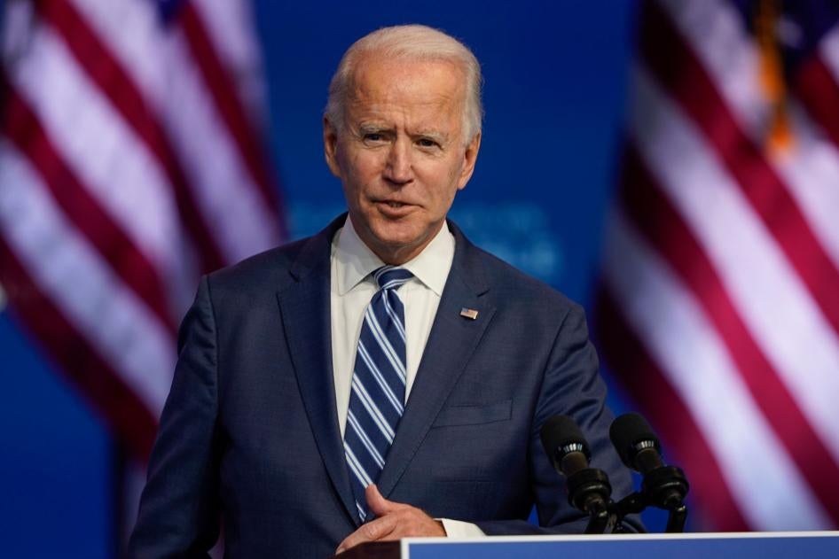 President-elect Joe Biden speaks at The Queen theater in Wilmington, Delaware, November 10, 2020.