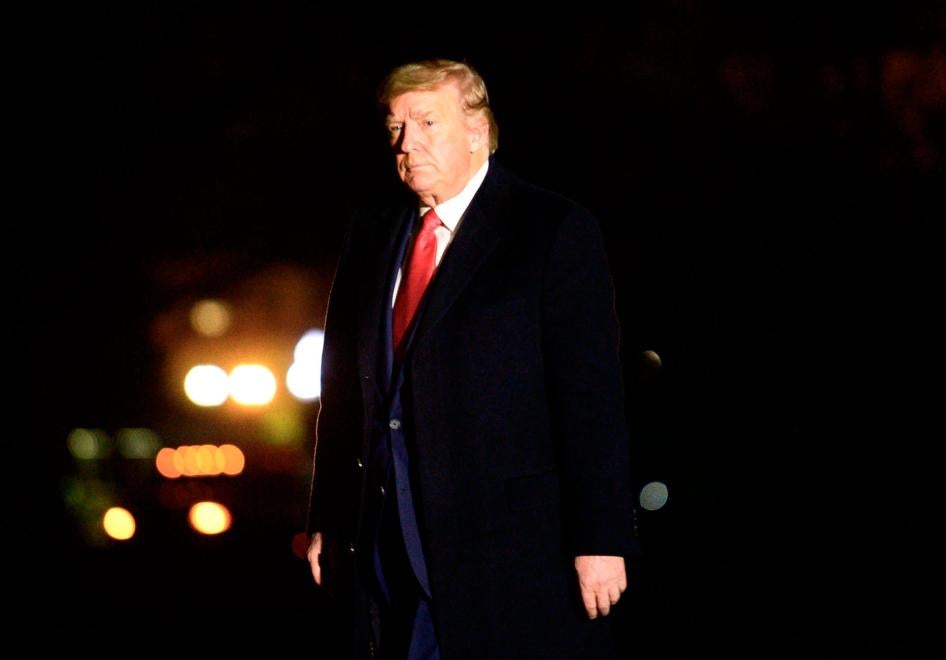 US President Donald Trump returns to the White House following a rally in Georgia, January 4, 2021.
