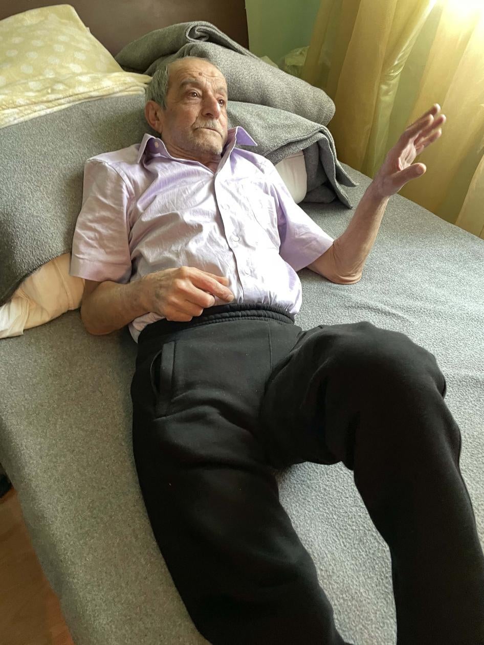 Саша Гараханян говорит с Human Rights Watch. Степанакерт, февраль 2021 г.