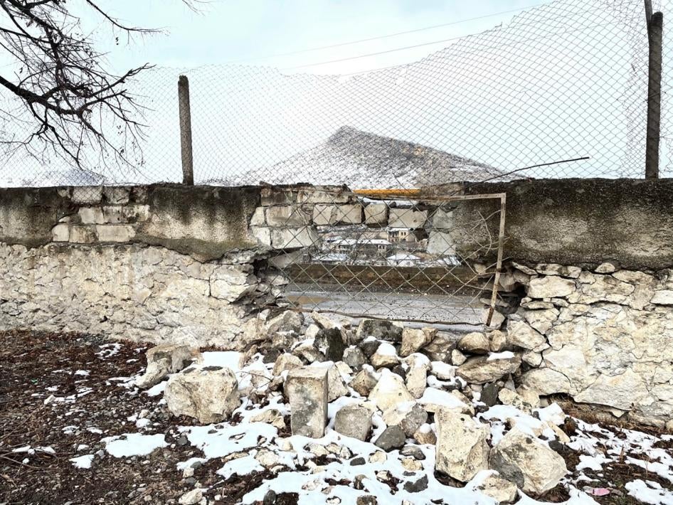 Damage done to fencing